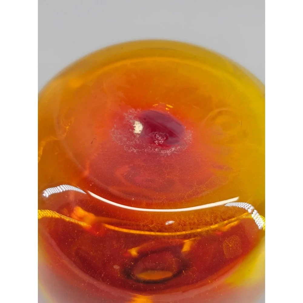 MCM Vintage BLENKO 6424 Amberina Art Glass Bud Vase red gold yellow 5